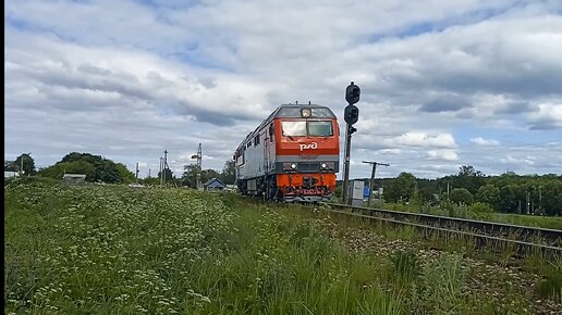 Тепловоз ТЭП70БС-231 следует резервом по перегону Кольчугино - Кипрево