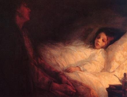 Кристиан Крог. У постели больного ребенка