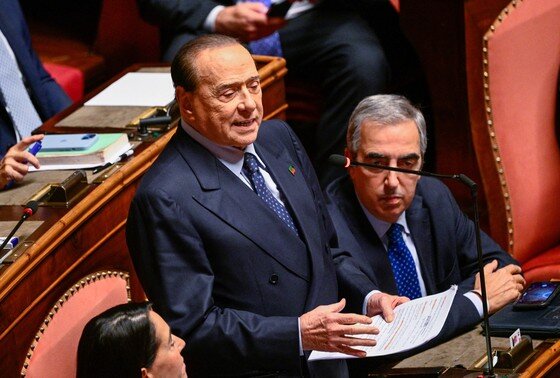    Сильвио Берлускони во время заседания в Палаццо Мадама в Риме, 2022 год