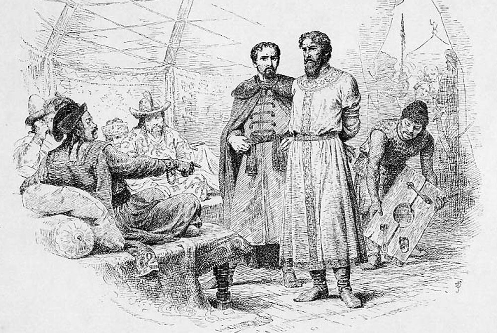    Михаил Ярославич Тверской у хана Узбека. Рисунок В. П. Верещагина. Источник: Commons.wikimedia.org