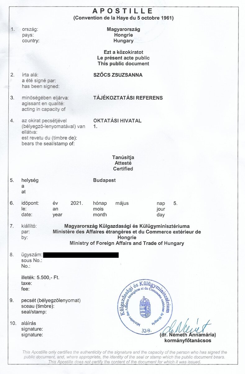 Апостиль, легализация и признание дипломов, выданных в Венгрии ...