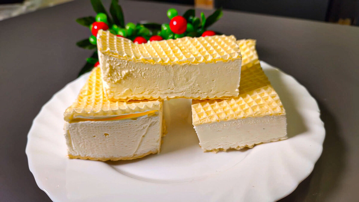 Мороженое с вафельными коржами