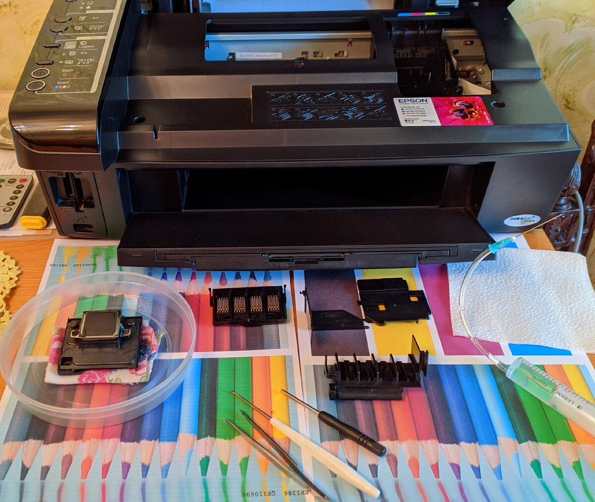 Как разобрать и промыть печатающую головку принтера Epson TX209 (и ему ...