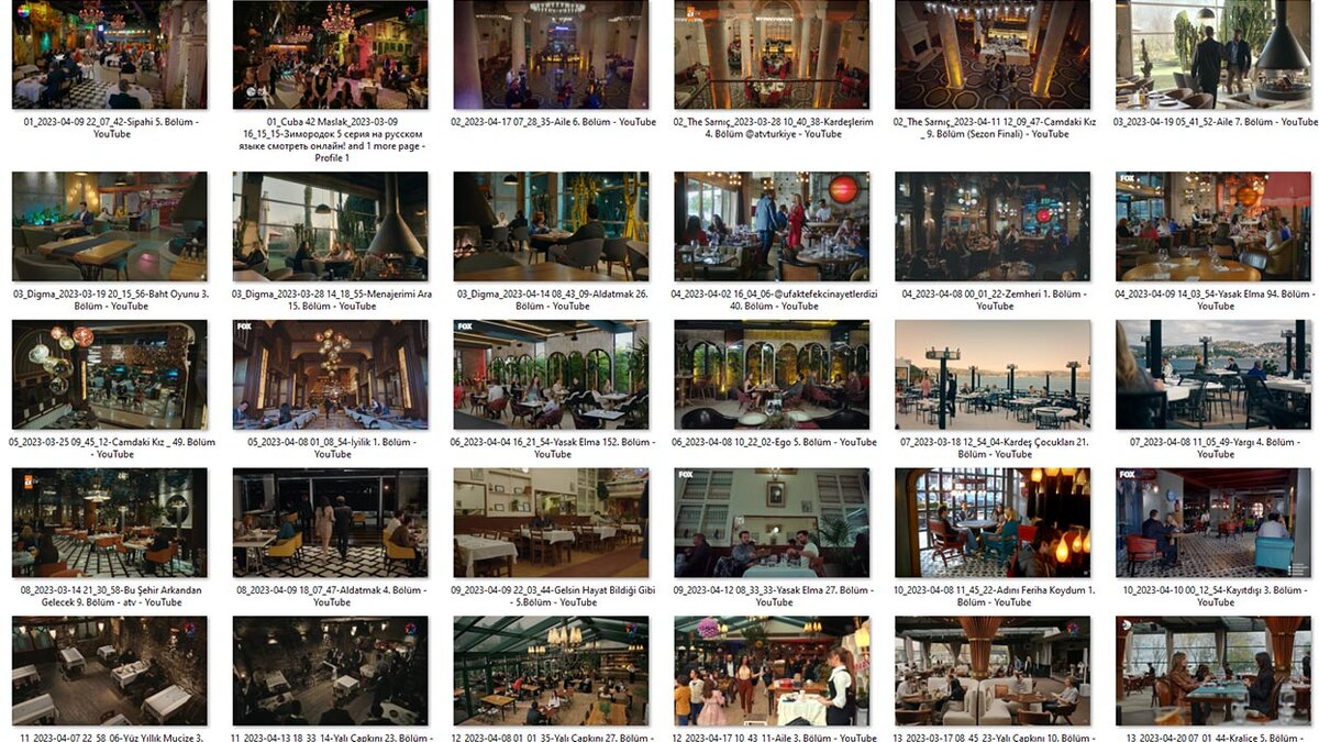 Вот так выглядит папка с кафе и ресторанами, где я собираю стоп-кадры