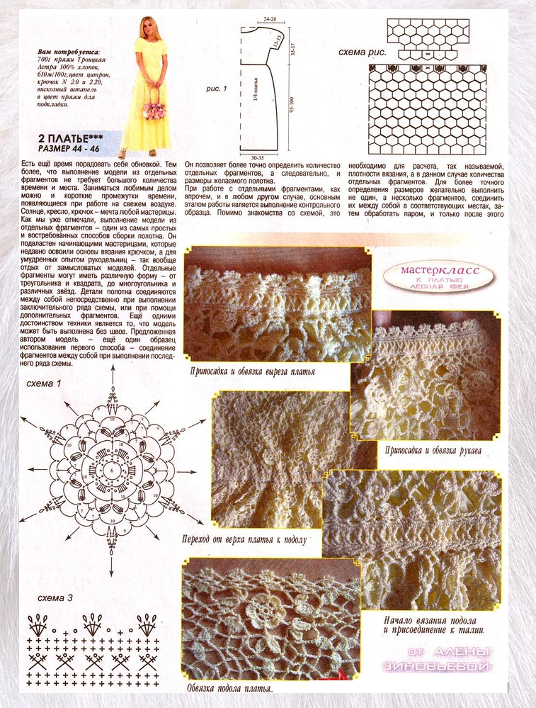 Летние платья крючком — схемы вязания