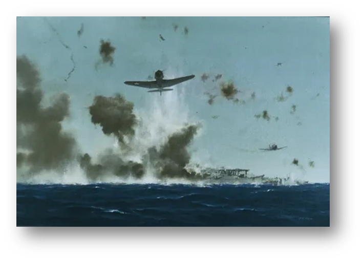 Налёт американской авиации на японские авианосцы.