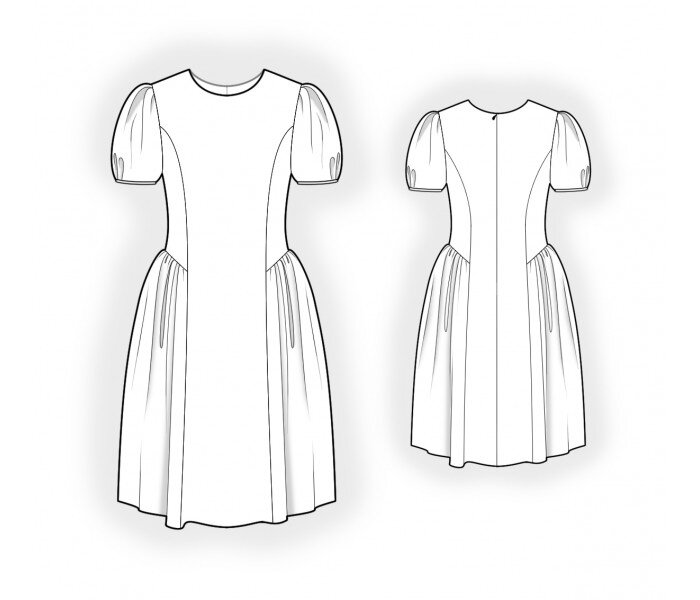 Long Dress - Sewing Pattern #2143. Made-to-measure sewing pattern from Lekala wi