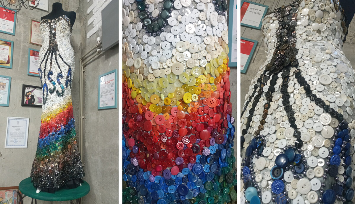 Платье из пуговиц))) Фото автора