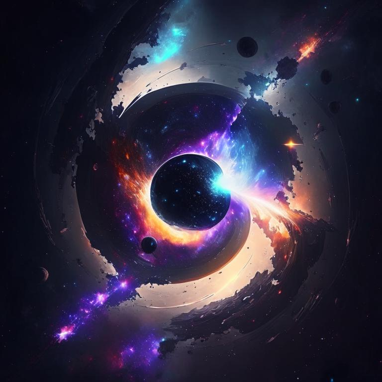 галактика Cygnus A, видение нейросети Кандинский