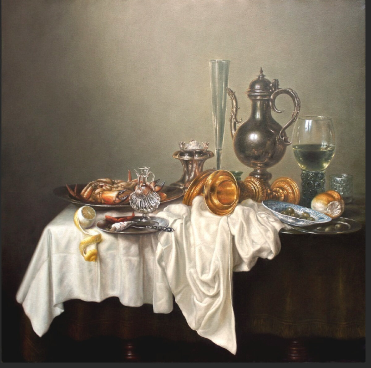 Виллем Хеда. Натюрморт с золотым кубком. 17в