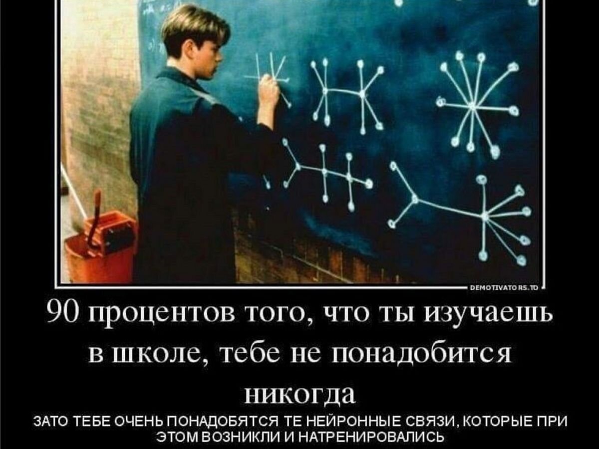 Можно о том что знаниям. 90 Процентов того что ты изучаешь в школе тебе не понадобится никогда. Математические демотиваторы. Математика не пригодится в жизни. Приколы про математику в школе.