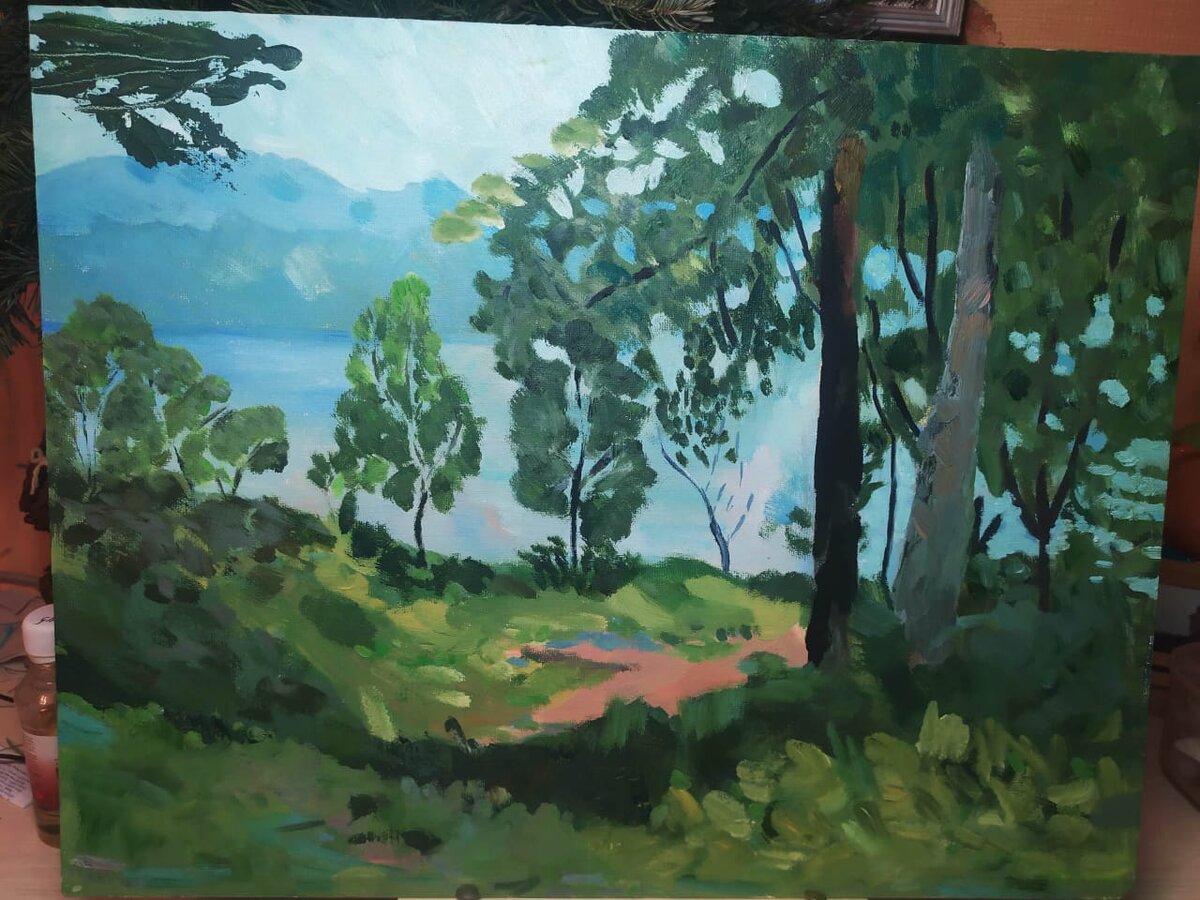 "Летний день", холст, масло. Фото и работа автора.