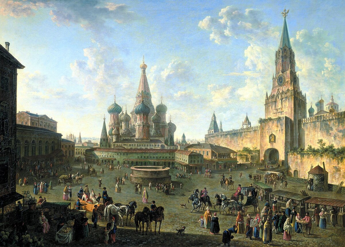 Красная площадь в Москве (1801 г.) автора Федор Алексеев.