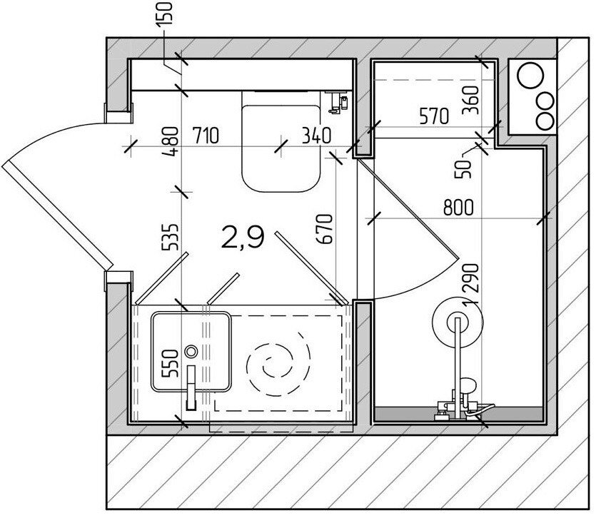 Планировка санузла «после»