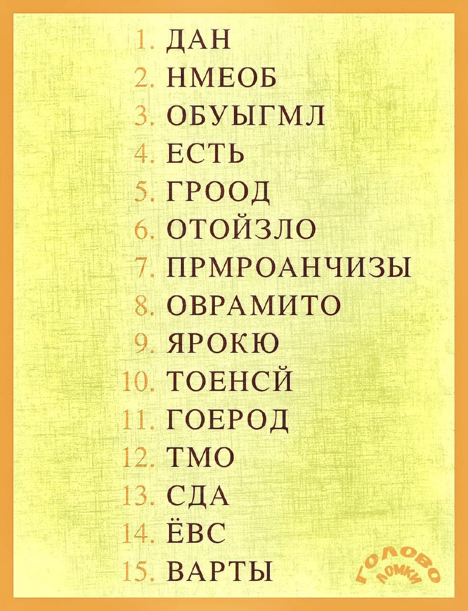 Тест анаграмма. Угадай песню.