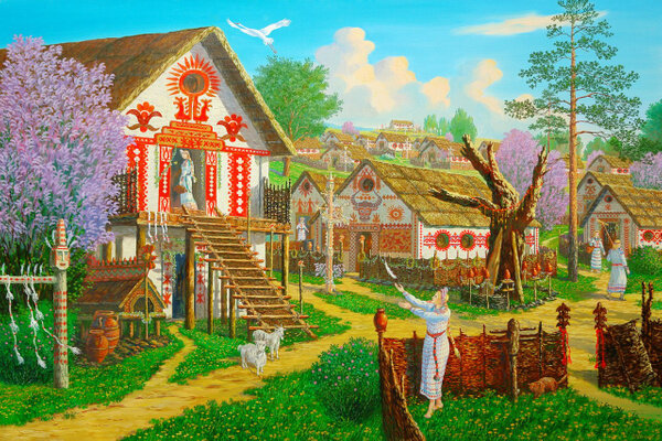 Мурома — финно-угорское племя, которое с середины I тысячелетия н.э. жило в нижнем течении реки Оки в окрестностях города Мурома. Фото © VK / Живописец Всеволод Иванов