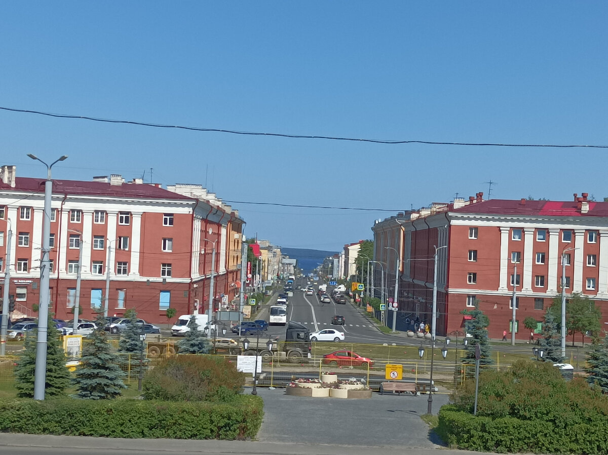 Главная улица, города, вид на Онежское озеро