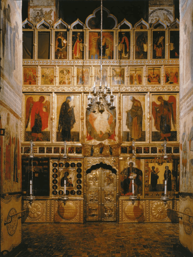 Иконостас Благовещенского собора Московского Кремля. Иконостас 1894-1896 гг. Иконы 14-19 в.