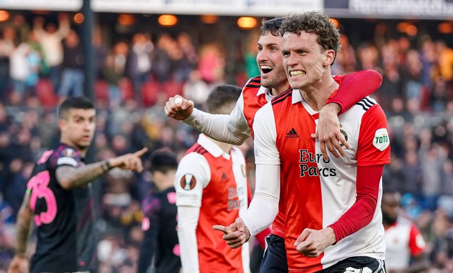    Игроки "Фейеноорда" праздную гол в ворота "Ромы". Фото: Global Look Press