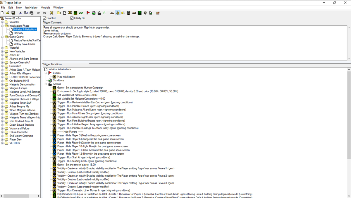 Редактор триггеров