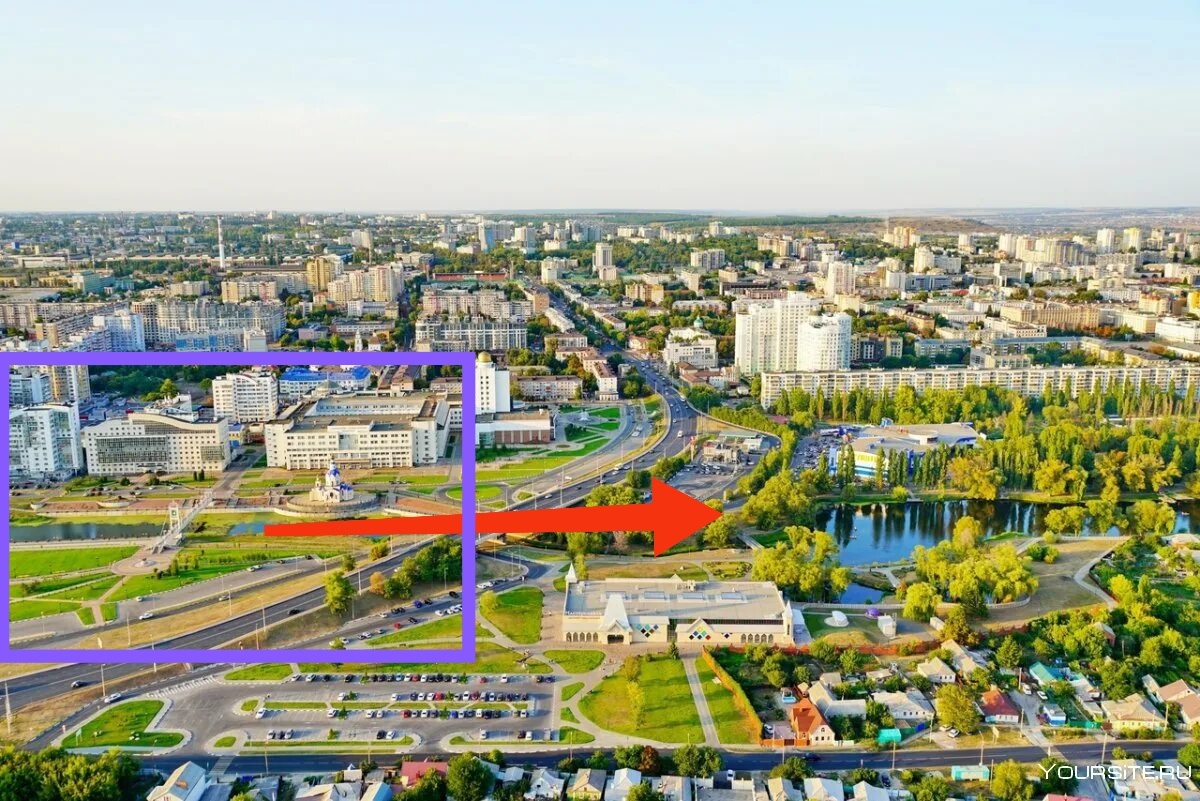 Фото из открытых источников. Красная стрелка - направление течения реки. По логике левый берег это дальний от нас если смотреть на снимок.  Но у нас считается левым берегом всё, что в границах сиреневого квадрата. Соответственно, всё, что справа на фото - считается правым берегом. Не спрашивайте почему, загадка🤔. 