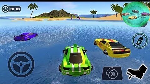 ГОНКИ ПО ВОДЕ НА КРУТЫХ МАШИНАХ ИГРА НА ТЕЛЕФОНЫ АНДРОИД И IOS FLOATING WATER CAR DRIVING