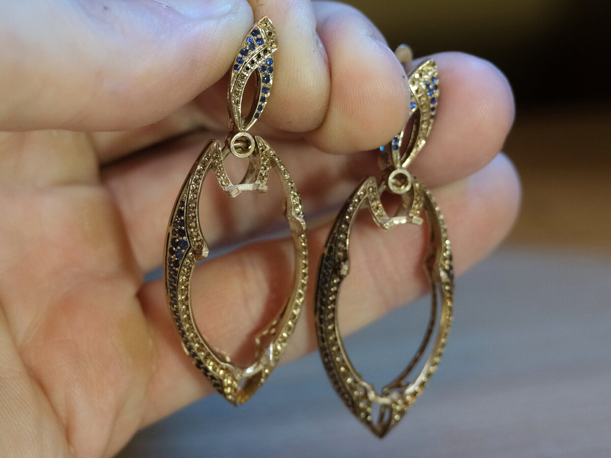 Серьги из белого золота. Проект заморожен.