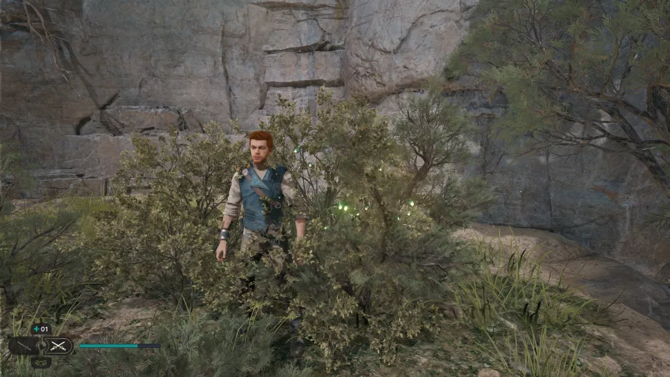 Ищите растения со светящимися зелеными точками вокруг них.