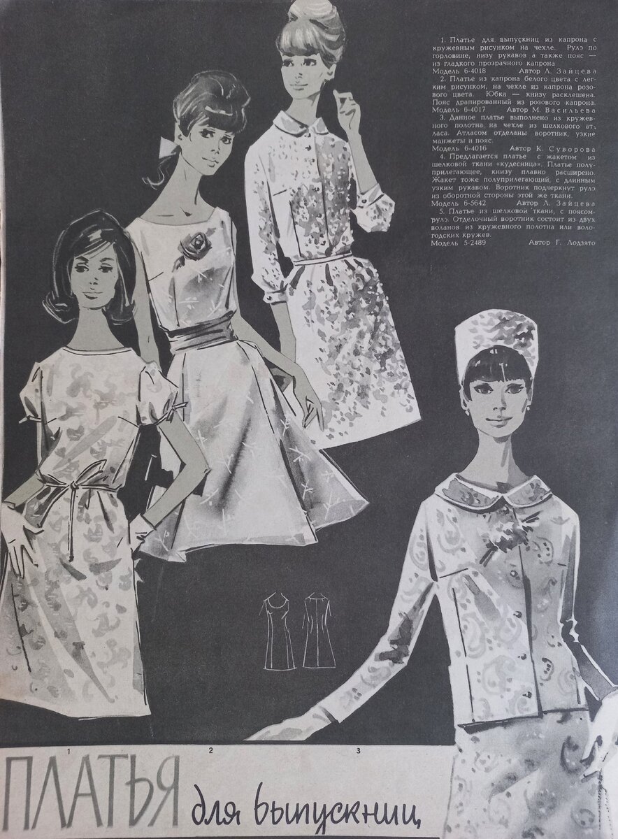 Моды. Ленинград 1965 - 1966 Ленинградский дом моделей. Художник-оформитель Каарма М.Я.Коллекция автора.