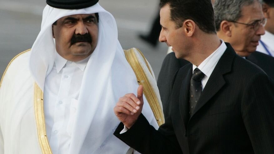 Башар Асад и эмир Катара ат-Тани