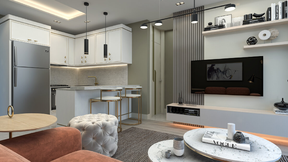 Вариант внутренней отделки от наших дизайнеров.