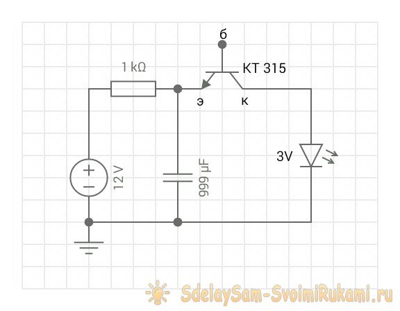 Мигалка на одном транзисторе