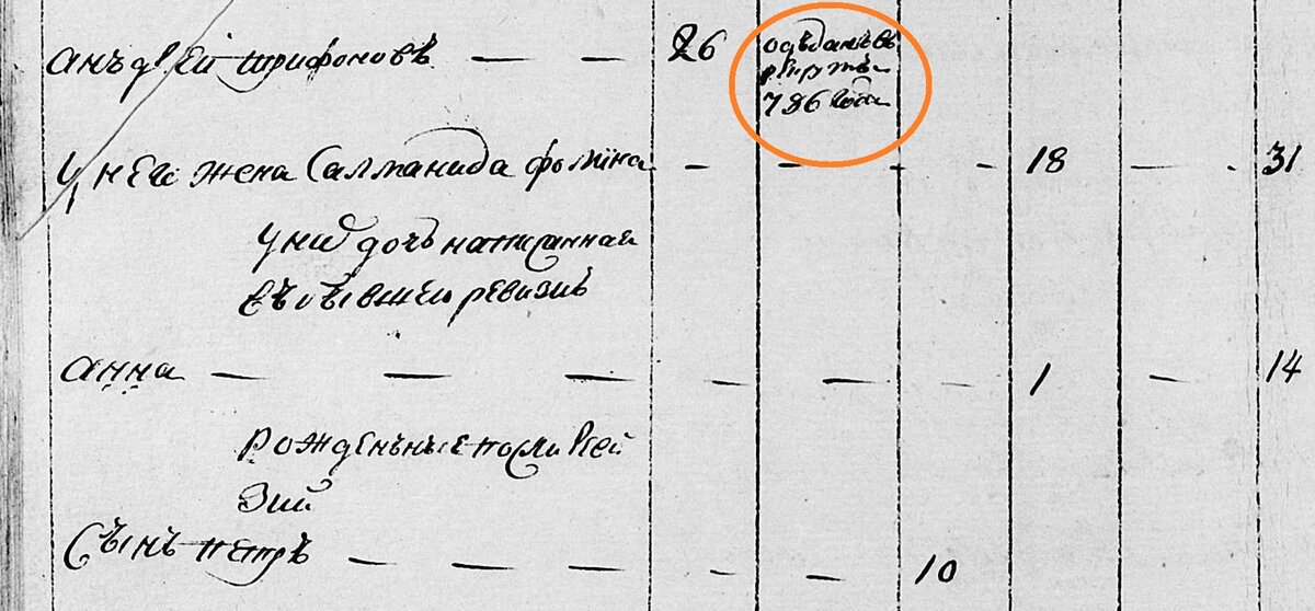 1795 год. Ревизская сказка. Сельцо Плоское.