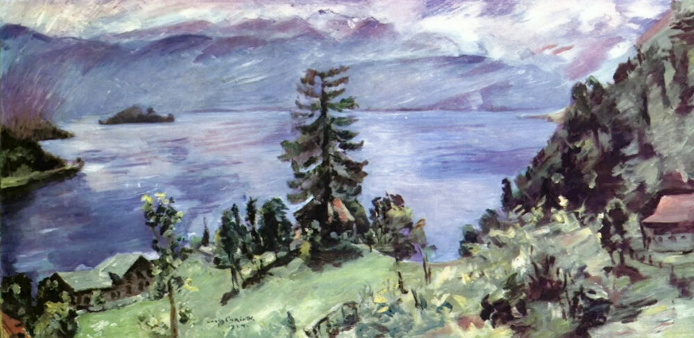 Художник Ловис Коринт "Панорама озера Вальхен, вид из церкви"