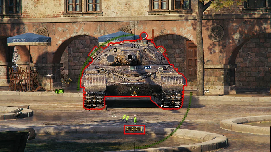 212 - наше пробития, 211 - броня противника. А теперь чуть-чуть двигаем мышкой →