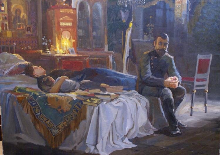 Царская семья под арестом, с картины современного художника.