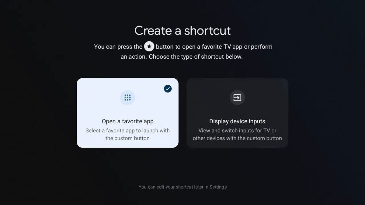 ANDROID TV 14 ПОЗВОЛЯЕТ ПОЛЬЗОВАТЕЛЮ СОЗДАТЬ ЯРЛЫК И НАЗНАЧИТЬ ЕГО НА КНОПКУ СО ЗВЕЗДОЧКОЙ НА ПУЛЬТЕ ДИСТАНЦИОННОГО УПРАВЛЕНИЯ. СКРИНШОТ: МИШААЛ РАХМАН