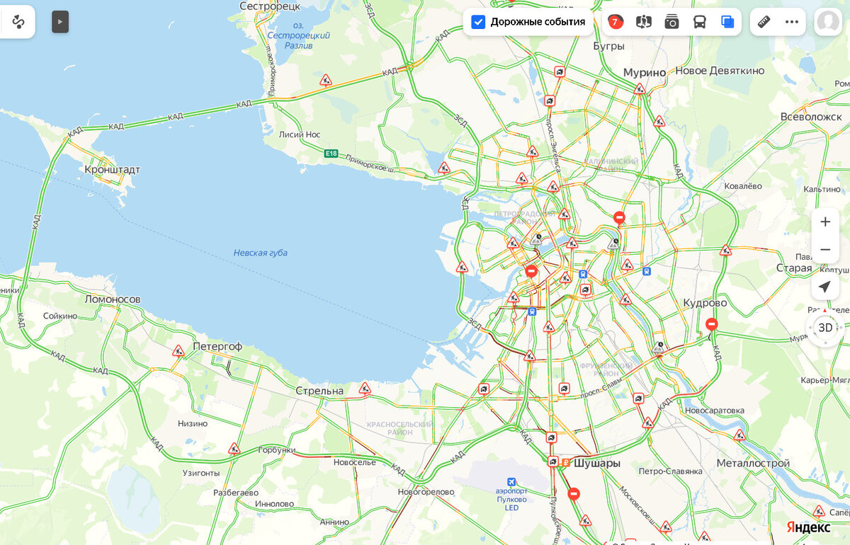 Камеры на обочину кад спб карта