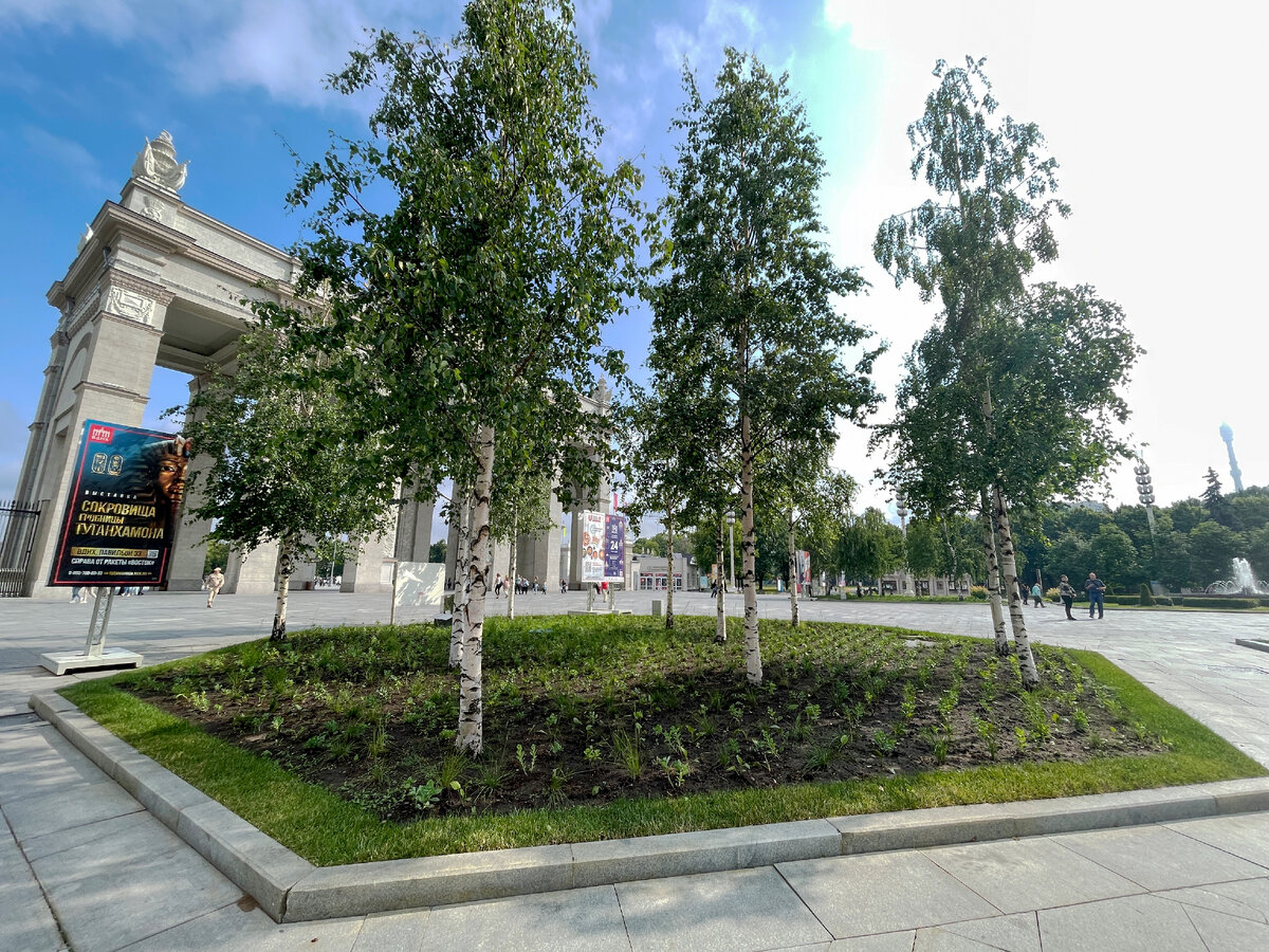 Цветник у центрального входа на ВДНХ.