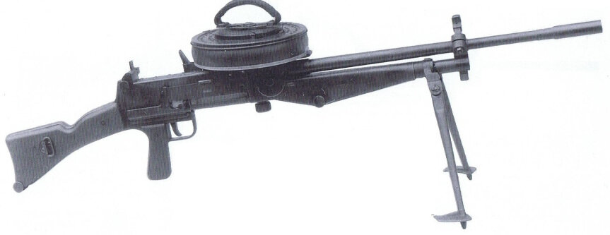 Ручной пулемет БИСАЛ. 2-я модификация с адаптером для магазинов разных типов.