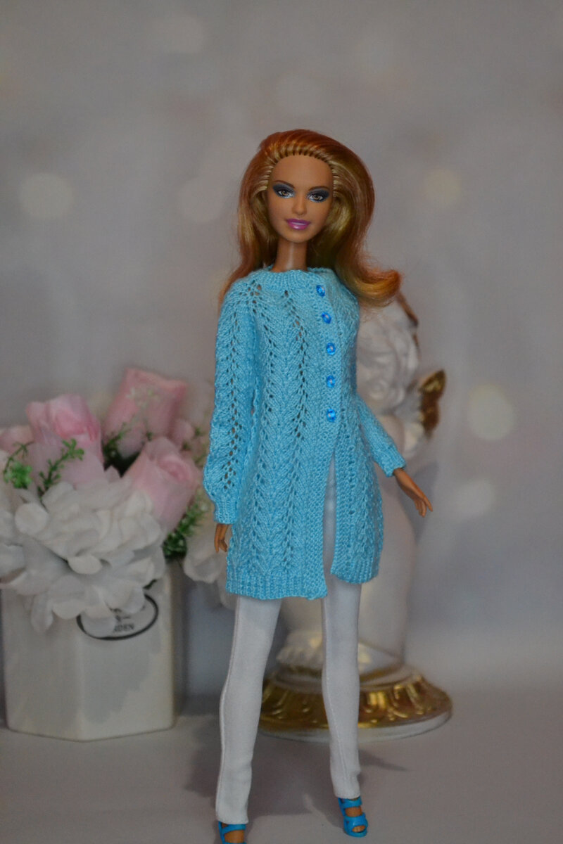 Голубой кардиган для куклы Барби. | Crochet Fantasy (Вязанные фантазии ...
