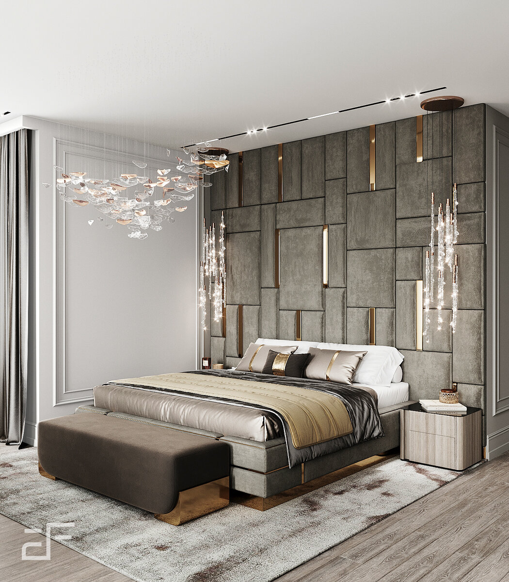 Акцентная стена в интерьере спальни