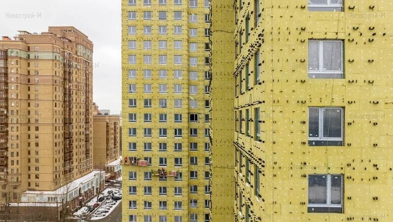 Стройплощадка ЖК «Интонация» в феврале 2023 года. Фотосъемка Новострой-М