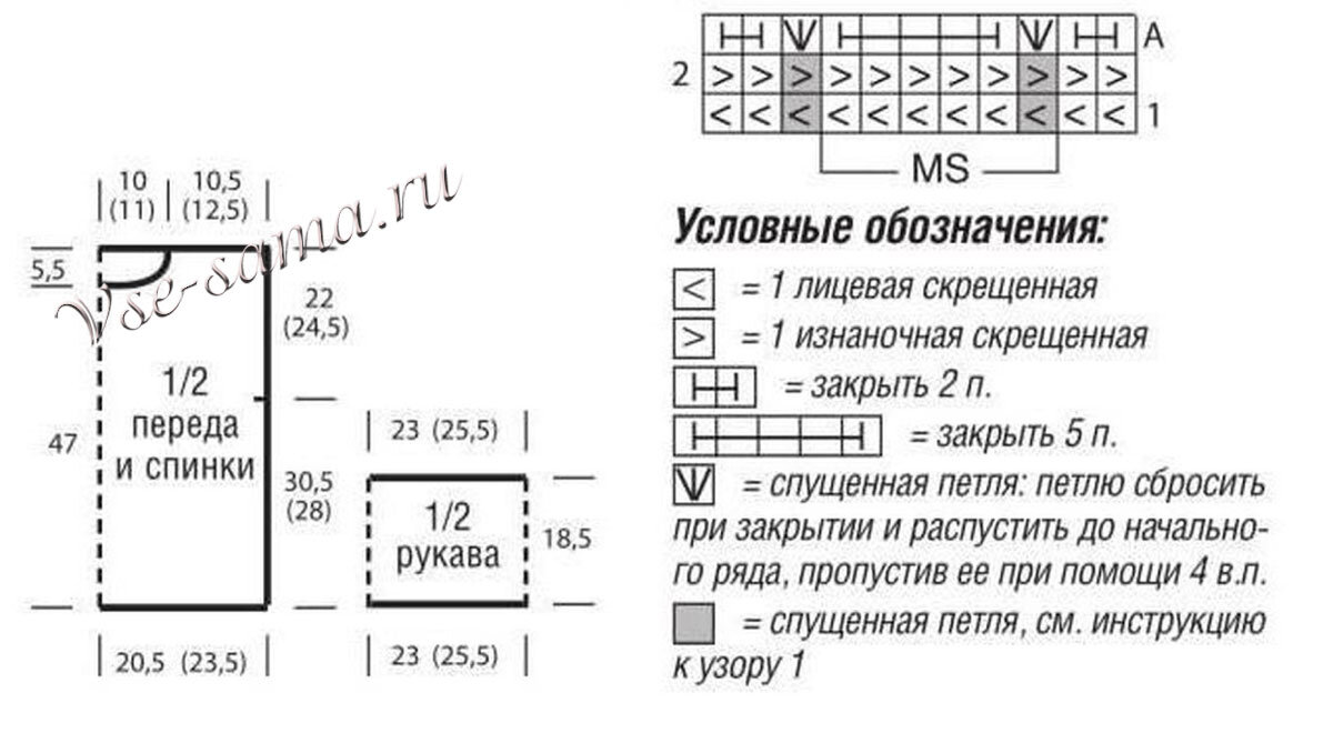 Схемы со спущенными петлями спицами. Схема вязания топа со спущенными петлями. Схема вязания туники со спущенными петлями. Узор со спущенными петлями спицами схемы и описание. Узоры со спущенными петлями спицами со схемами