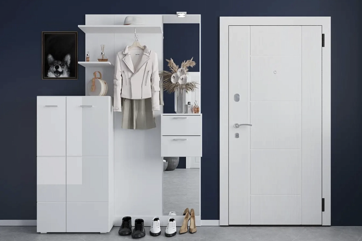 Прихожая Поло глянцевая Белая Роза