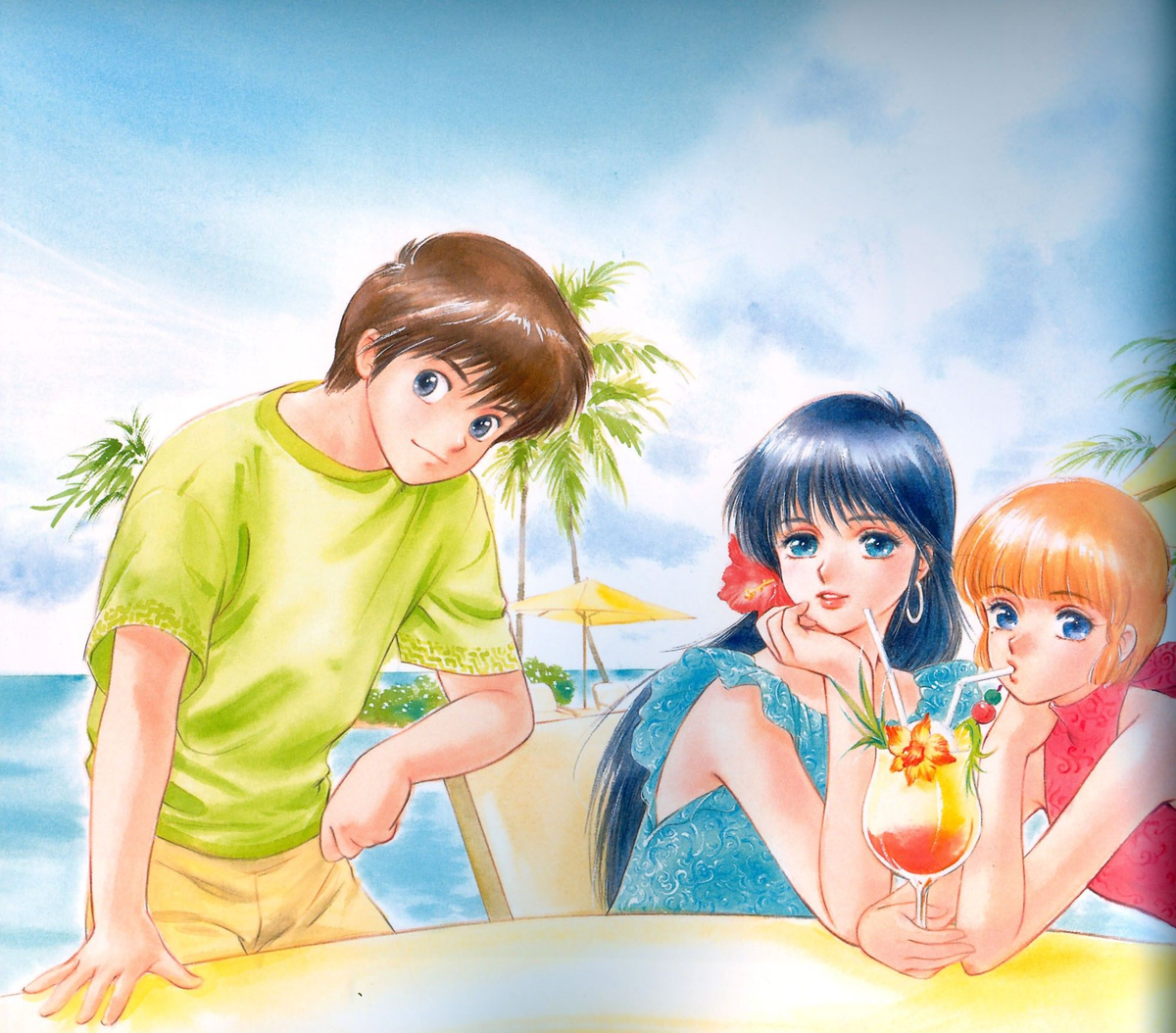 Слева направо: Кёсукэ Касуга, Мадока Аюкава, Хикару Каяма. 