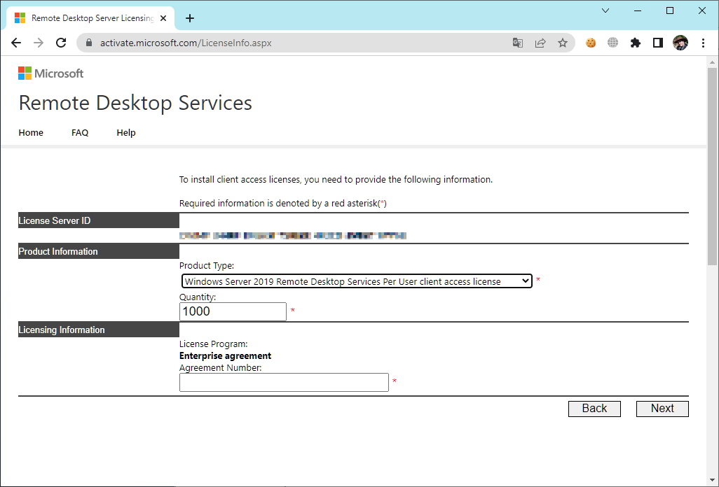 Windows server enterprise agreement