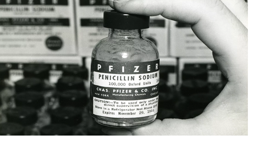 Флакон пенициллина для инъекций. США. 1944 год 