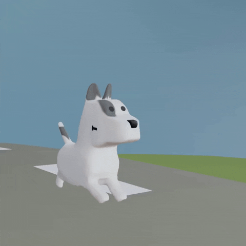 3D анимация бегущей собаки