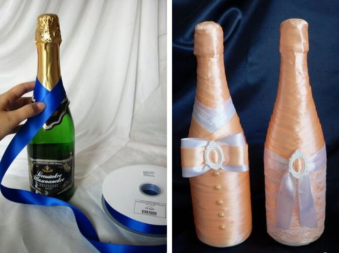 Мастер-класс по декупажу бутылки шампанского на Новый Год